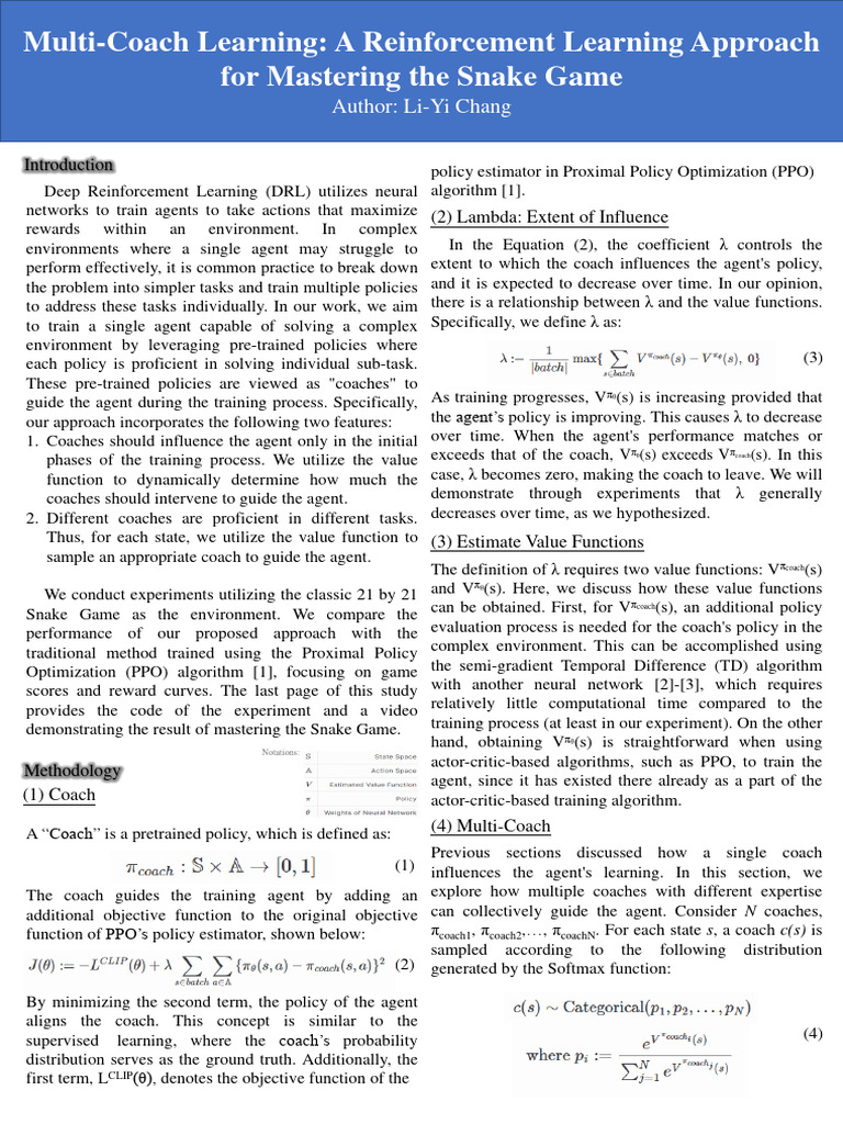 Play Snake With RL Coach Learning | PDF | Applied Mathematics