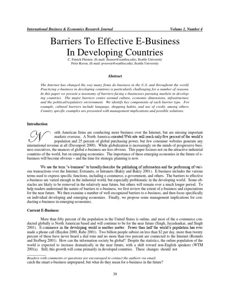 Barriers To Effective E-Business | PDF | Electronic Business | E Commerce