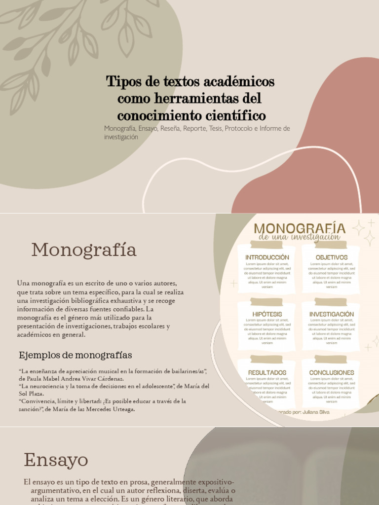Tipos de Textos Académicos Como Herramientas Del Conocimiento Científic ...