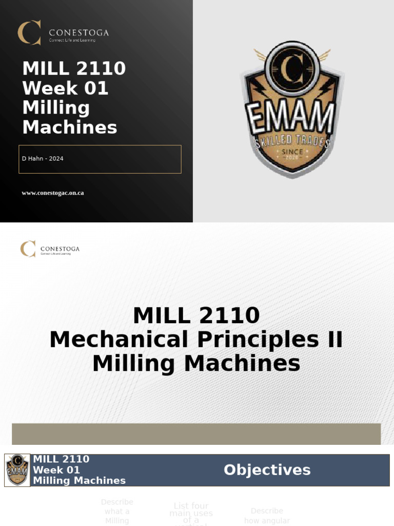 Week 01 - MILL2110 - Milling Machines | PDF | Machining | Mechanical ...