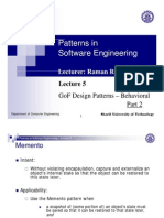 Patterns in Software Engineering Software Engineering: Lecturer: Raman Ramsin Lecturer: Raman Ramsin