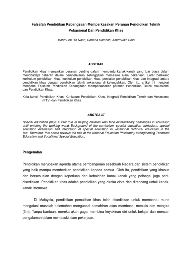 Falsafah Pendidikan Kebangsaan Memperkasakan Peranan Pendidikan Teknik Eprint8 Pdf