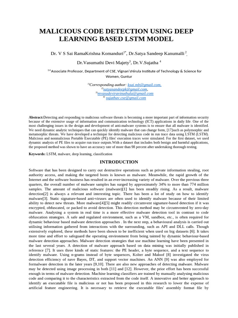 Deep Learning for Malware Detection | PDF | Malware | Learning