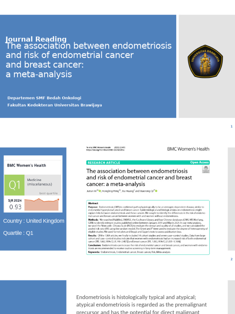 The Association Between Endometriosis and Risk of Endometrial Cancer ...