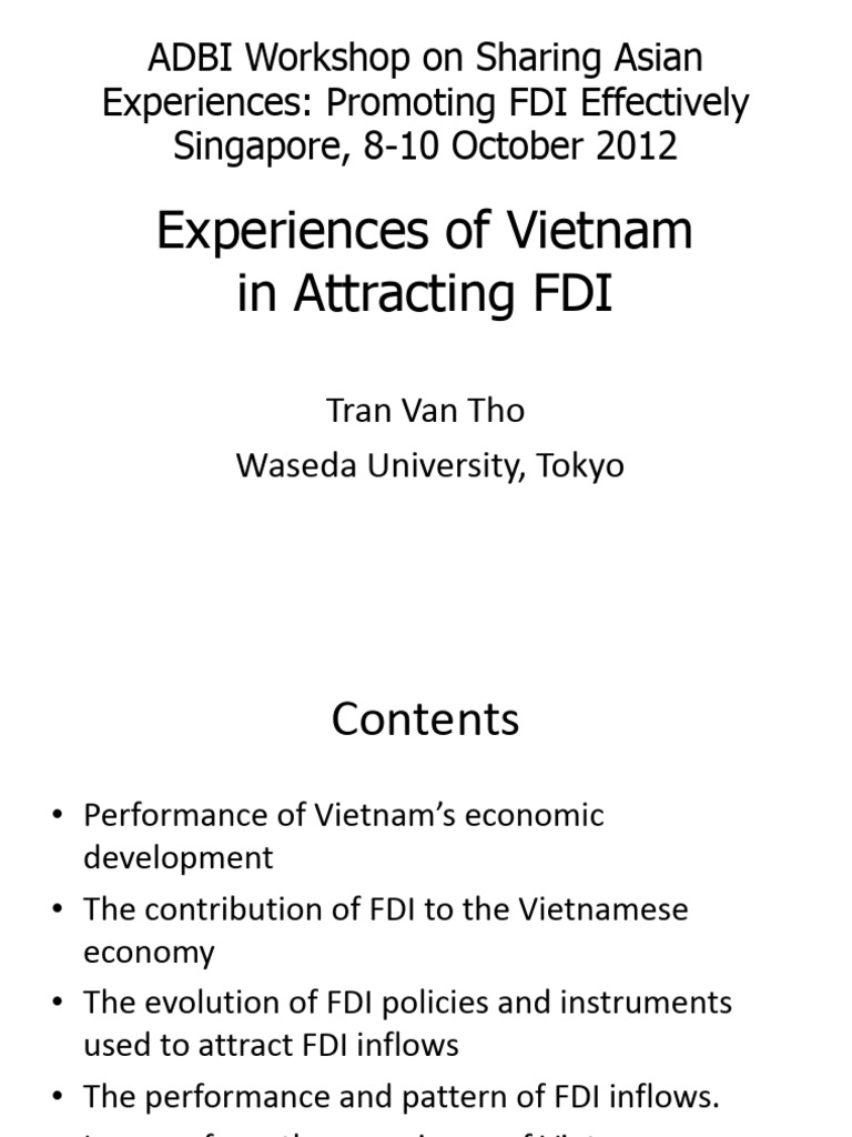 Vietnam's FDI Success and Policies | PDF | Foreign Direct Investment ...