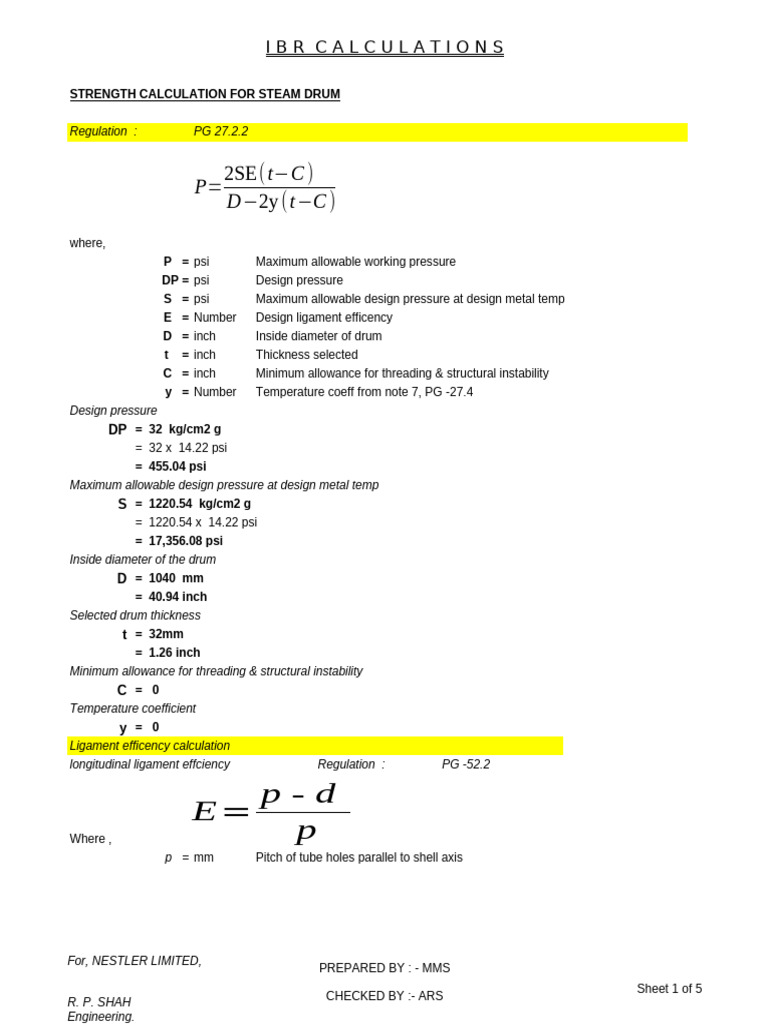 ASME Strength Calculations | PDF | Mechanical Engineering | Applied And ...