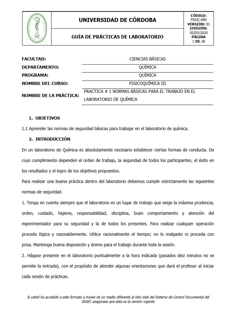 FDOC-090-Fisicoquímica III Prácticas 1 y 2 | PDF | Laboratorios | Presión