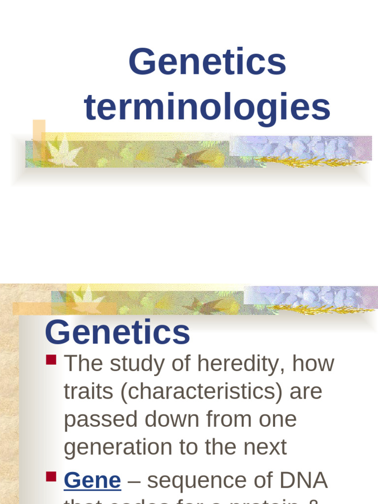 Understanding Genetics Terminology | PDF | Zygosity | Dominance (Genetics)