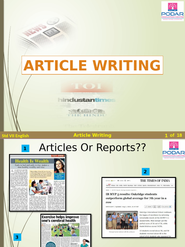 Article Writing Guide for Students | PDF | Hobbies | Physician