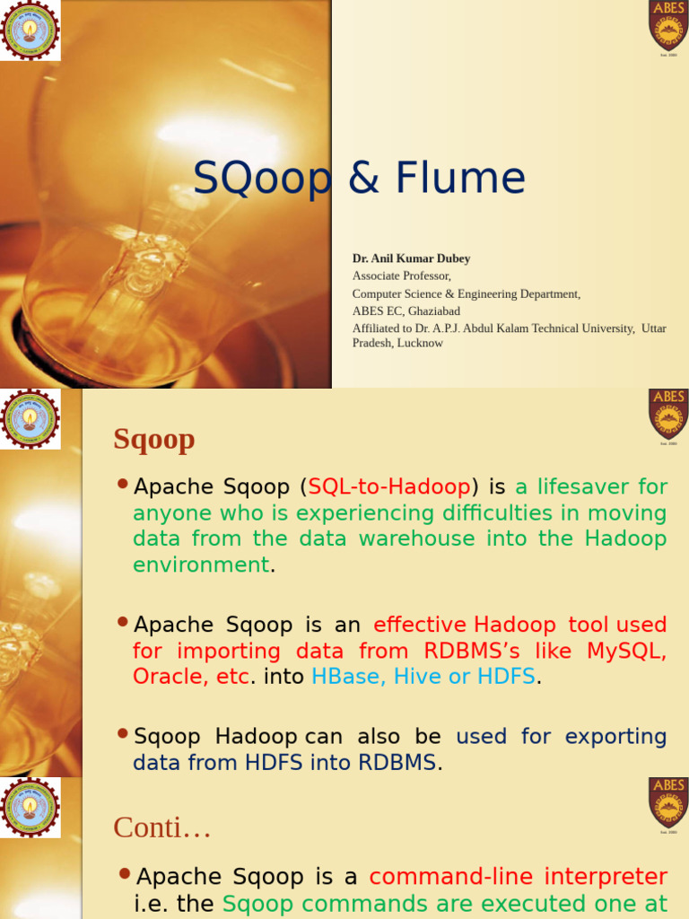 Sqoop and Flume: Data Transfer Tools | PDF | Apache Hadoop | Relational ...