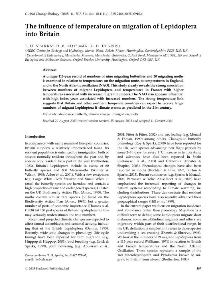 Sparks Et Al. - 2005 - The Influence of Temperature On Migration of ...