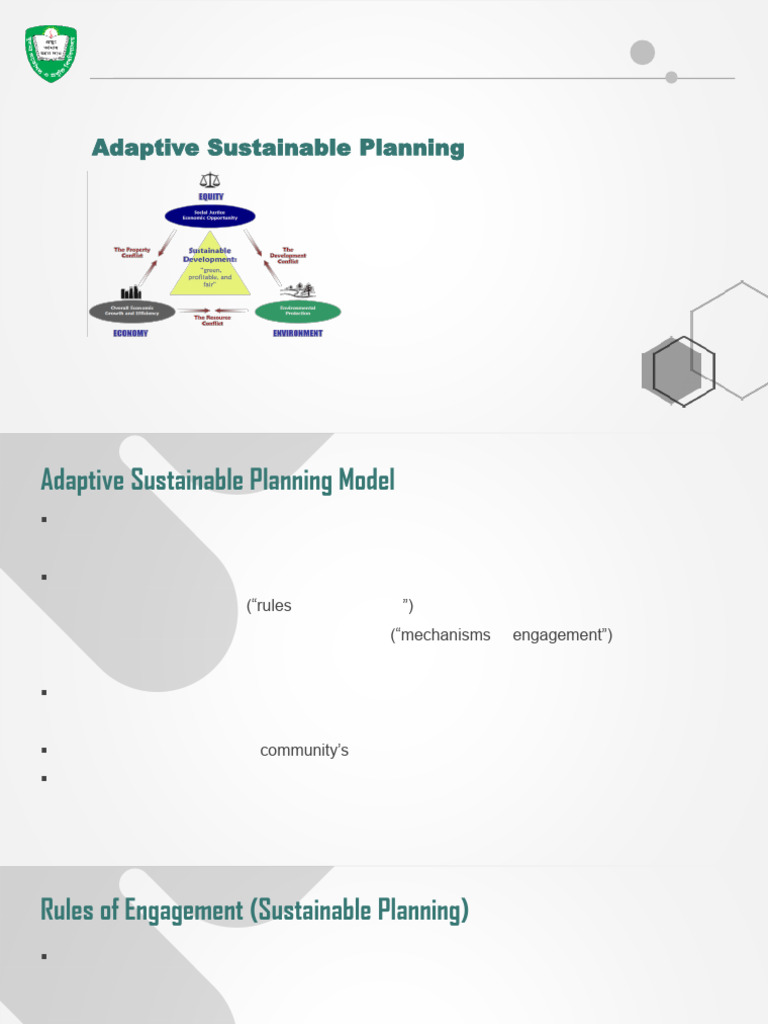 Adaptive Sustainable Planning Framework | PDF | Sustainability | Goal