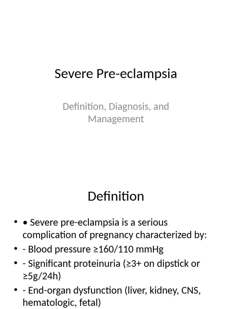 Severe Pre Eclampsia | PDF