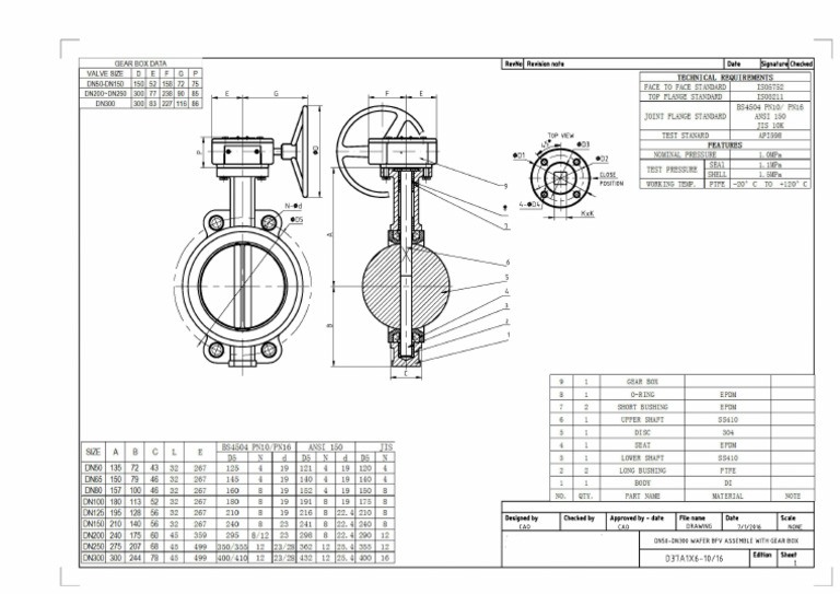 Butterfly Valve Drawings | PDF