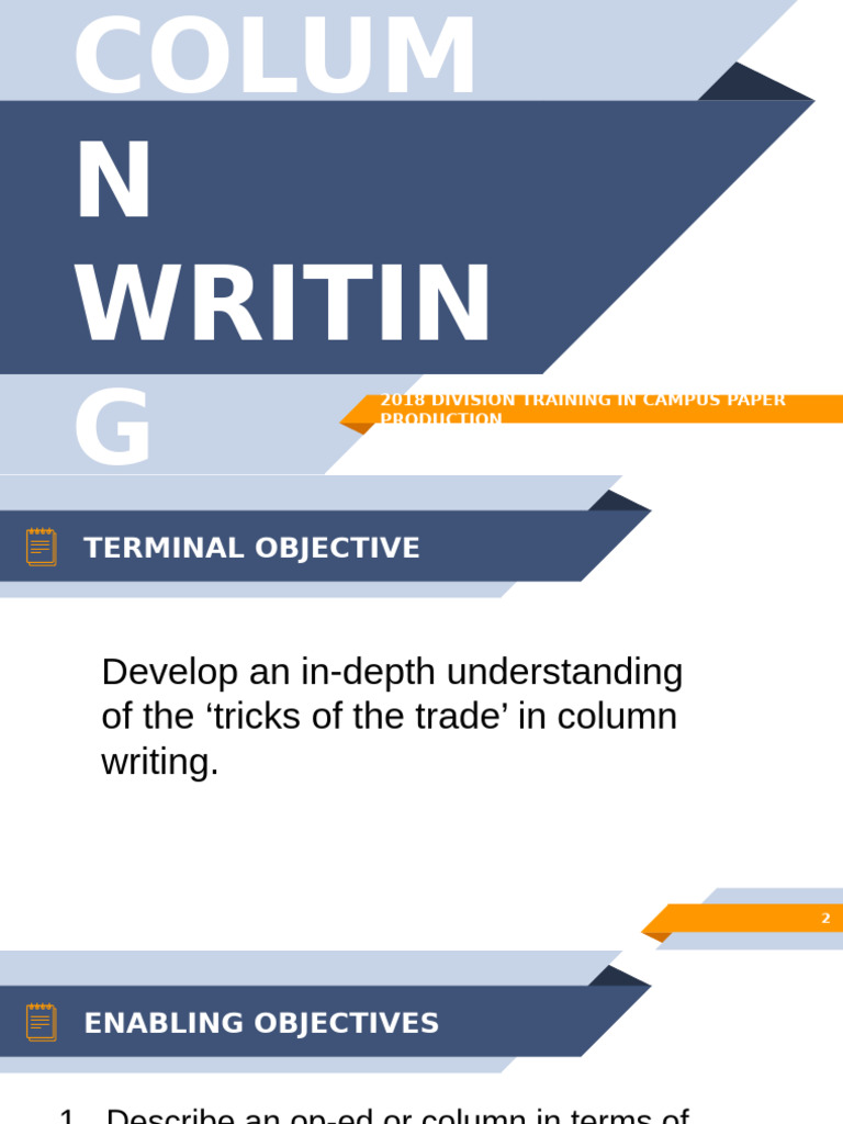 Column Writing Training Overview | PDF
