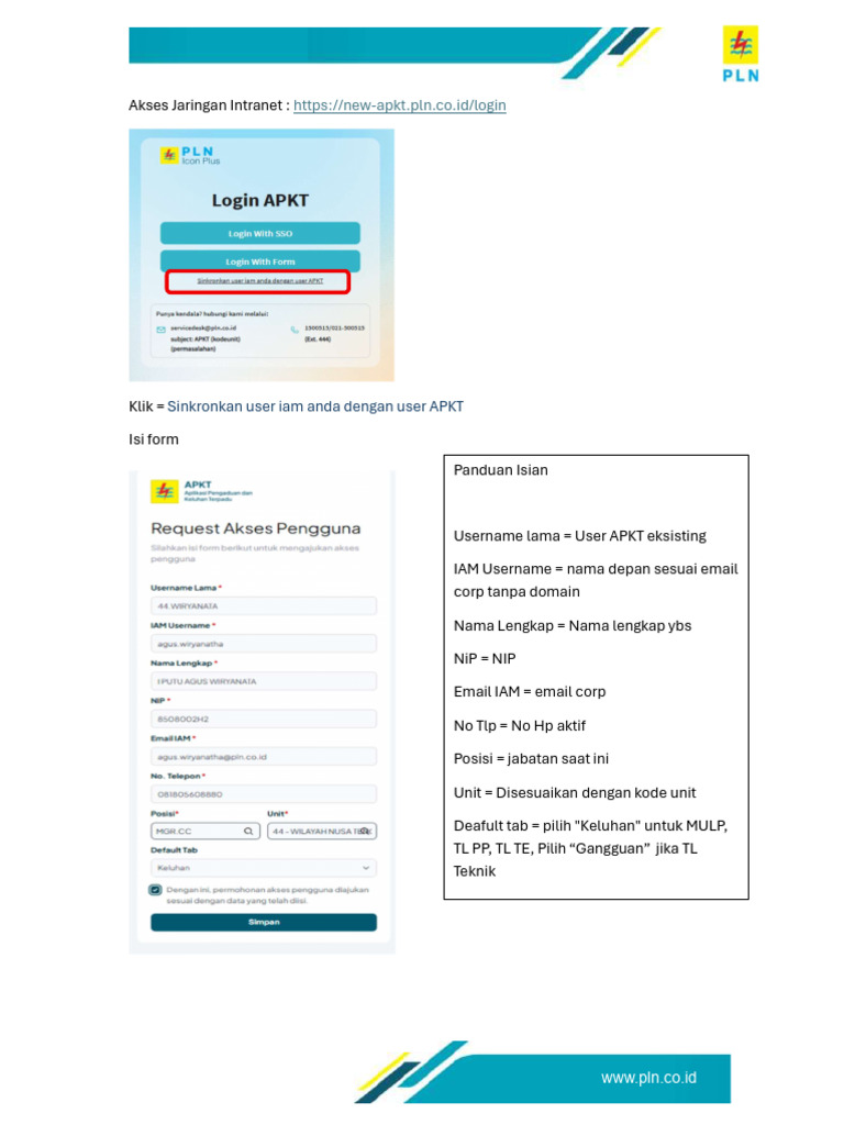 Panduan Sinkronisasi User APKT | PDF