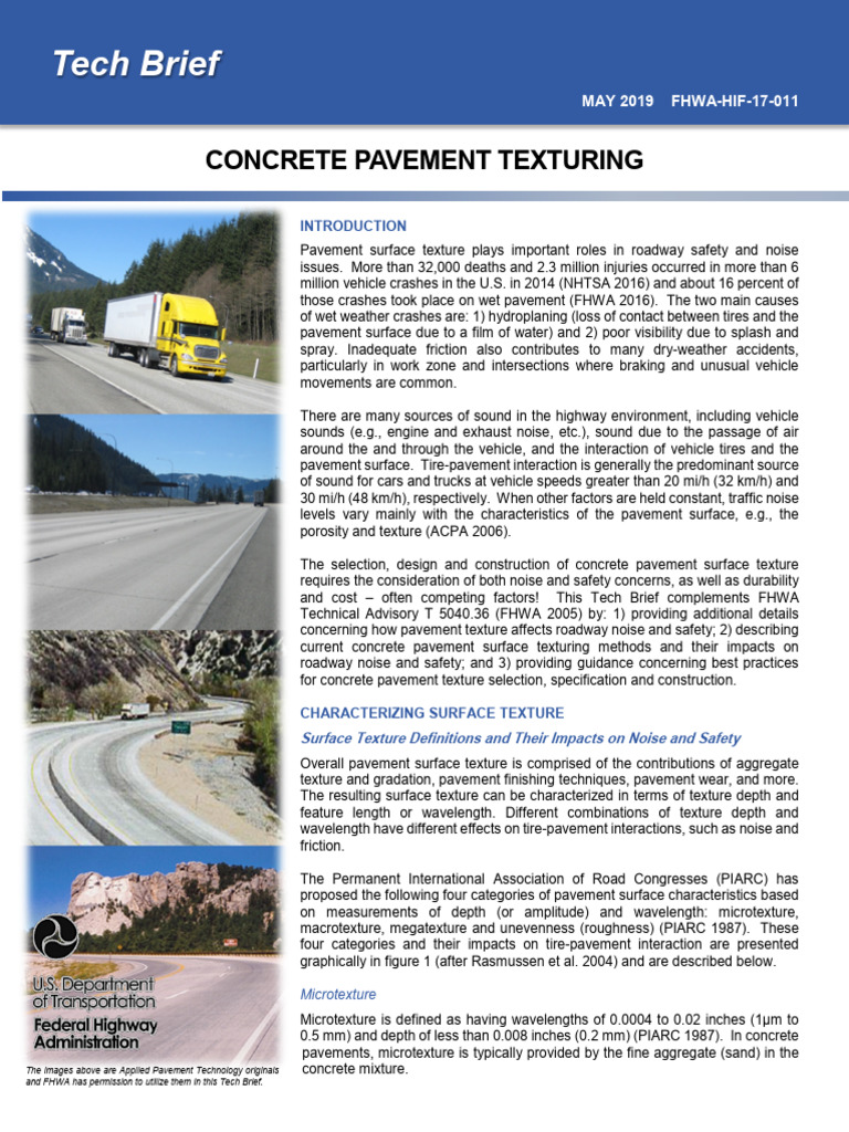 Concrete Pavement Texturing Guide | PDF | Road Surface | Sound