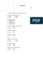 Try Out: I. Please Choose The Best Answer by Crossing A, B, C or D