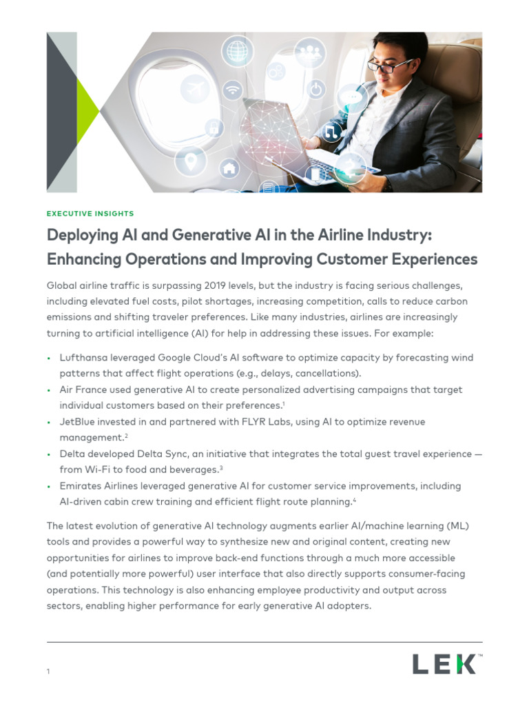 AI and Generative AI in Airlines | PDF | Artificial Intelligence ...