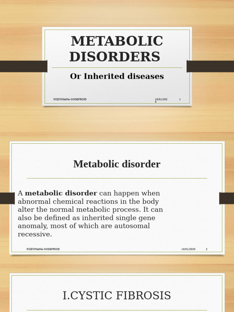 Understanding Metabolic Disorders: CF & G6PD | PDF | Phenylalanine
