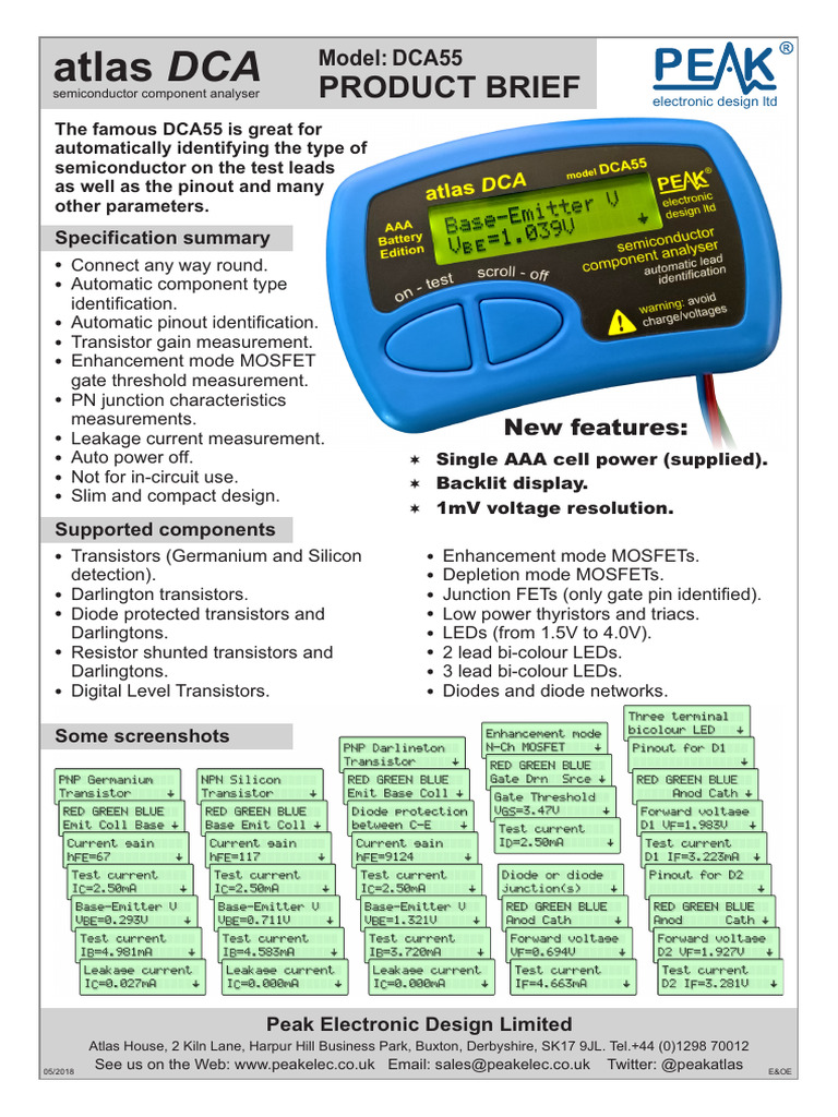 DCA55 Semiconductor Component Analyzer | PDF