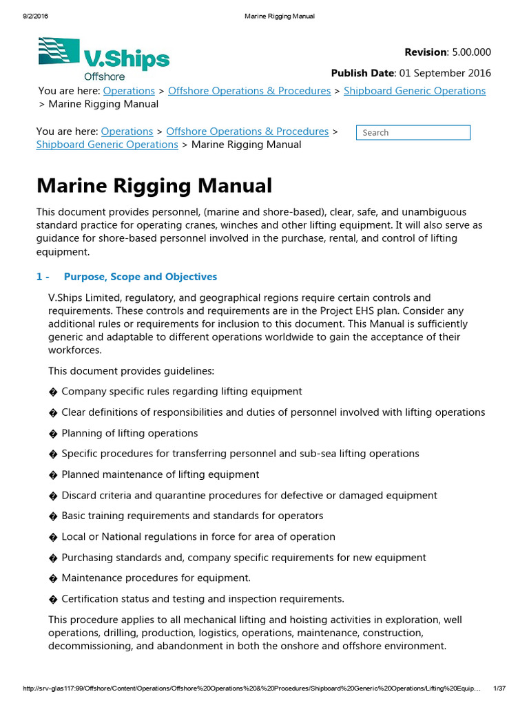 Marine Rigging Manual | PDF | Crane (Machine) | Elevator