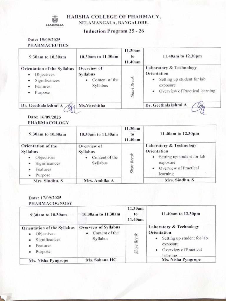 Induction Program 2025-2026 | PDF