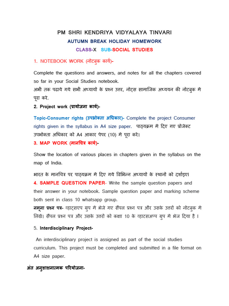 SST X Autumn Homework | PDF