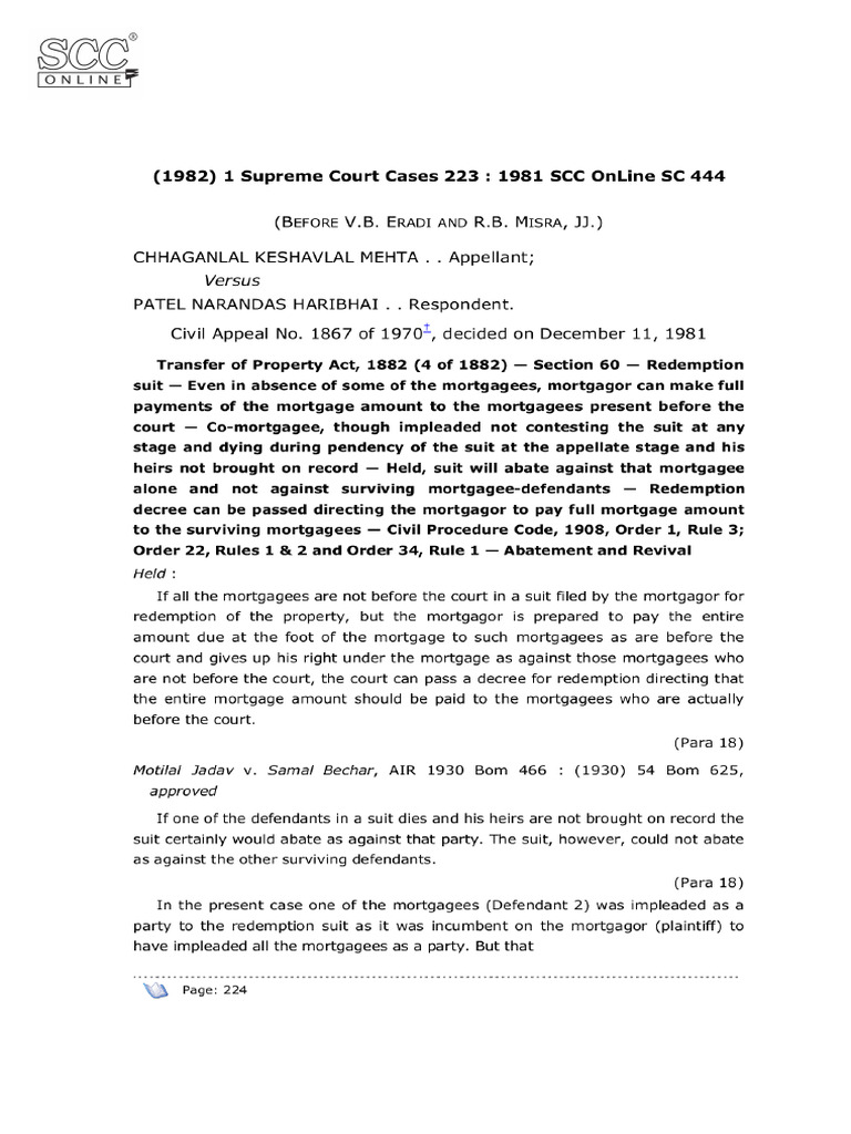 J 1982 1 SCC 223 1981 SCC OnLine SC 444 AIR 1982 SC 12 ...