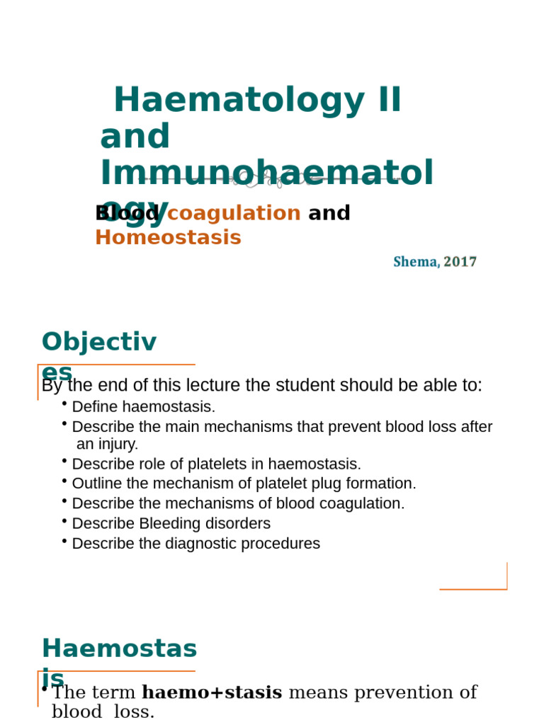 Blood Coagulation and Hemostasis Overview | PDF | Coagulation | Platelet