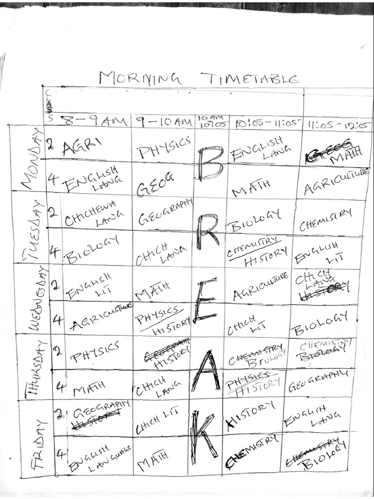 Summer Timetable | PDF
