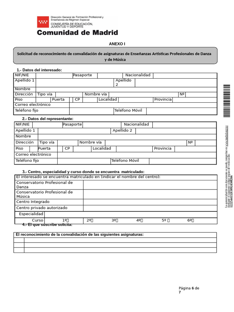 Solicitud de Convalidación de Asignaturas | PDF