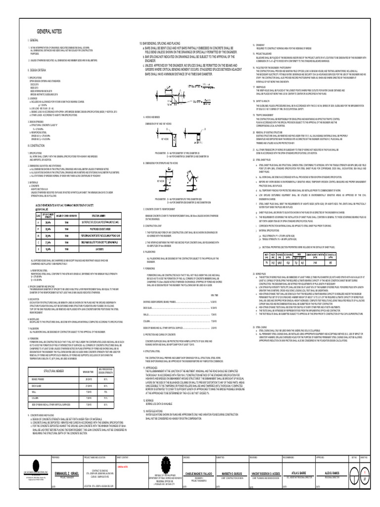 25-162 Sta - Josefa Bridge VO2-Gen Notes | PDF | Concrete | Structural ...