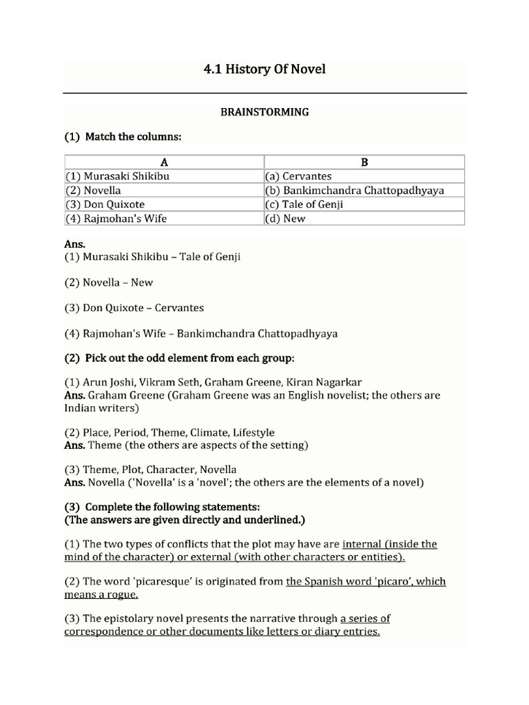 4.1 History of Novel | PDF