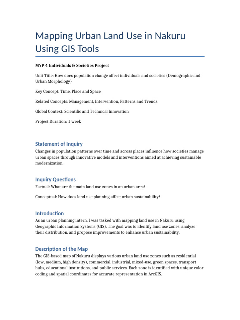 GIS Mapping of Nakuru Urban Land Use | PDF | Geographic Information ...