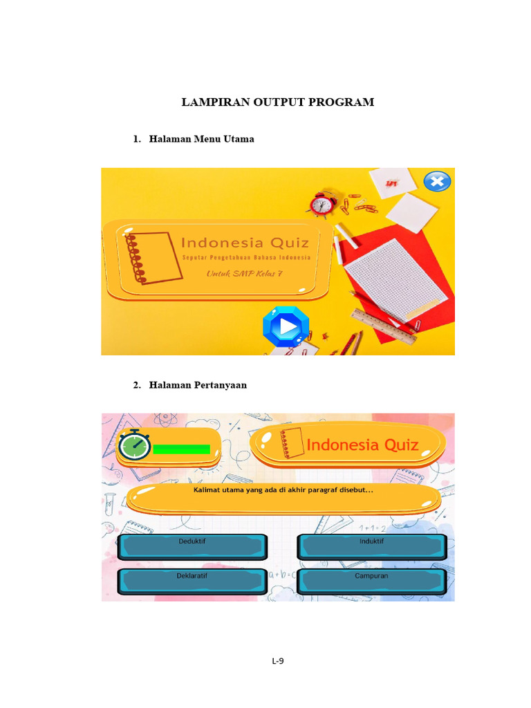 Struktur Halaman Output Program L-9 | PDF