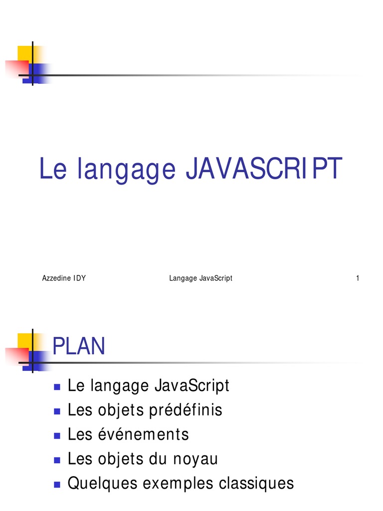 Introduction au langage JavaScript | PDF | JavaScript | Navigateur Web