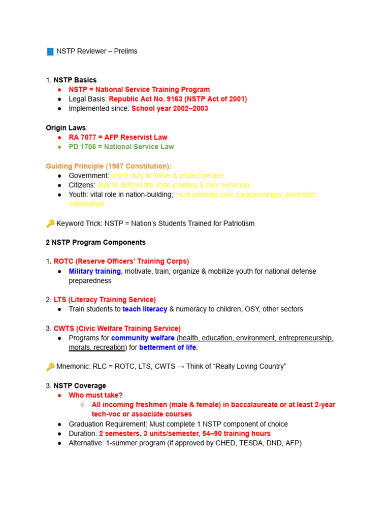 NSTP and DRRM Overview for Students | PDF | Natural Disasters ...