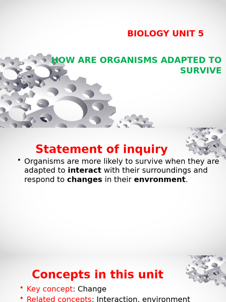 Organisms' Adaptations for Survival | PDF | Neuron | Stimulus (Physiology)