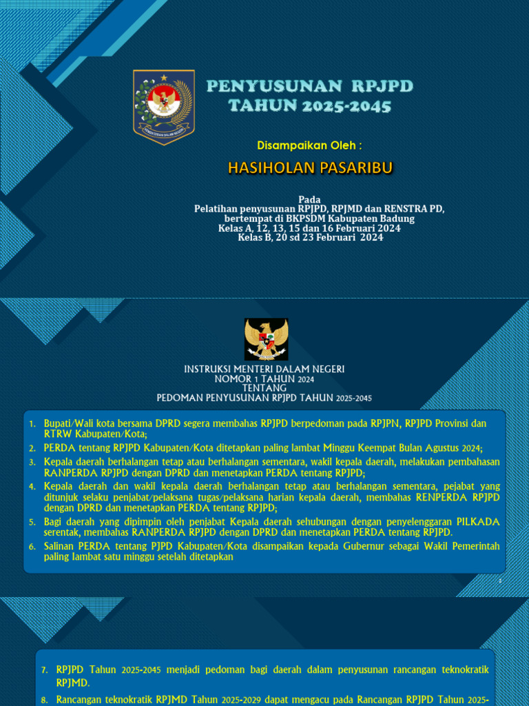 Panduan Penyusunan RPJPD 2025-2045 | PDF