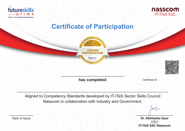 IT-ITeS SSC Participation Certificate | PDF
