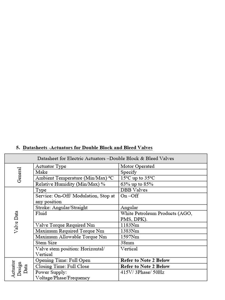 Electric Actuators for DBB Valves Datasheet | PDF | Switch | Electric Motor