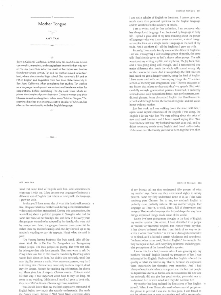 The Power of Mother Tongue in Language PDF English Language