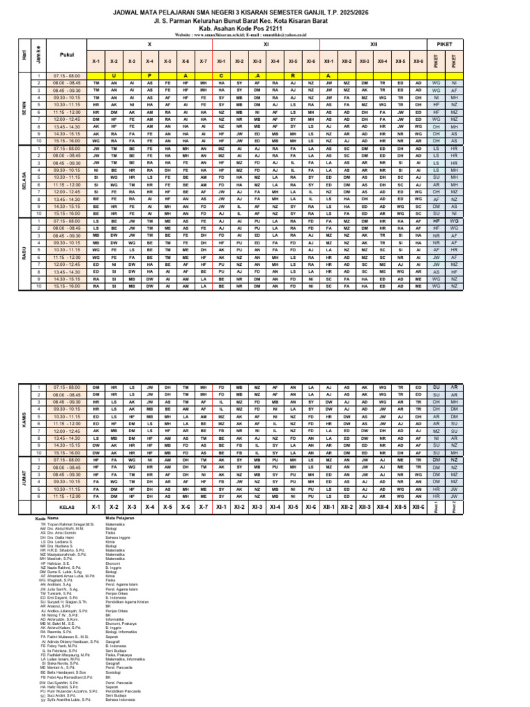 Roster Revisi 25 26 Ganjil 3 | PDF