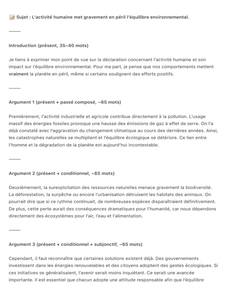 Impact de l'activité humaine sur l'environnement | PDF | Environnement ...