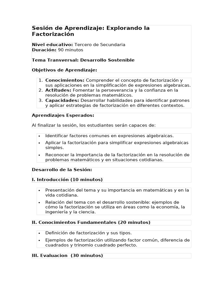 Factores y su Aplicación en Matemáticas | PDF | Factorización | Aprendizaje