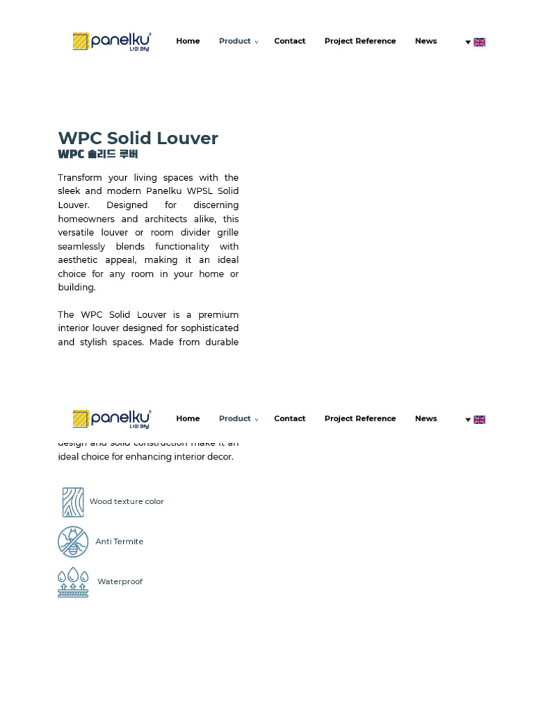 WPC Solid Louvers for Modern Interiors | PDF