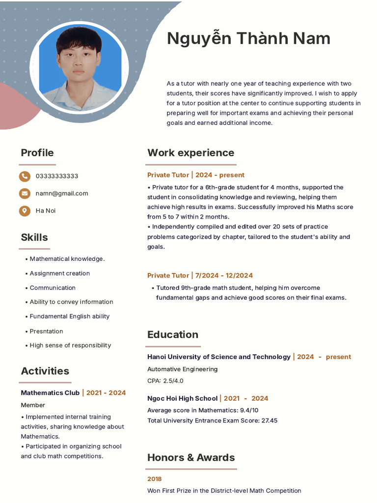 Nguyen Thanh Nam TopCV - VN 150725.113155 | PDF