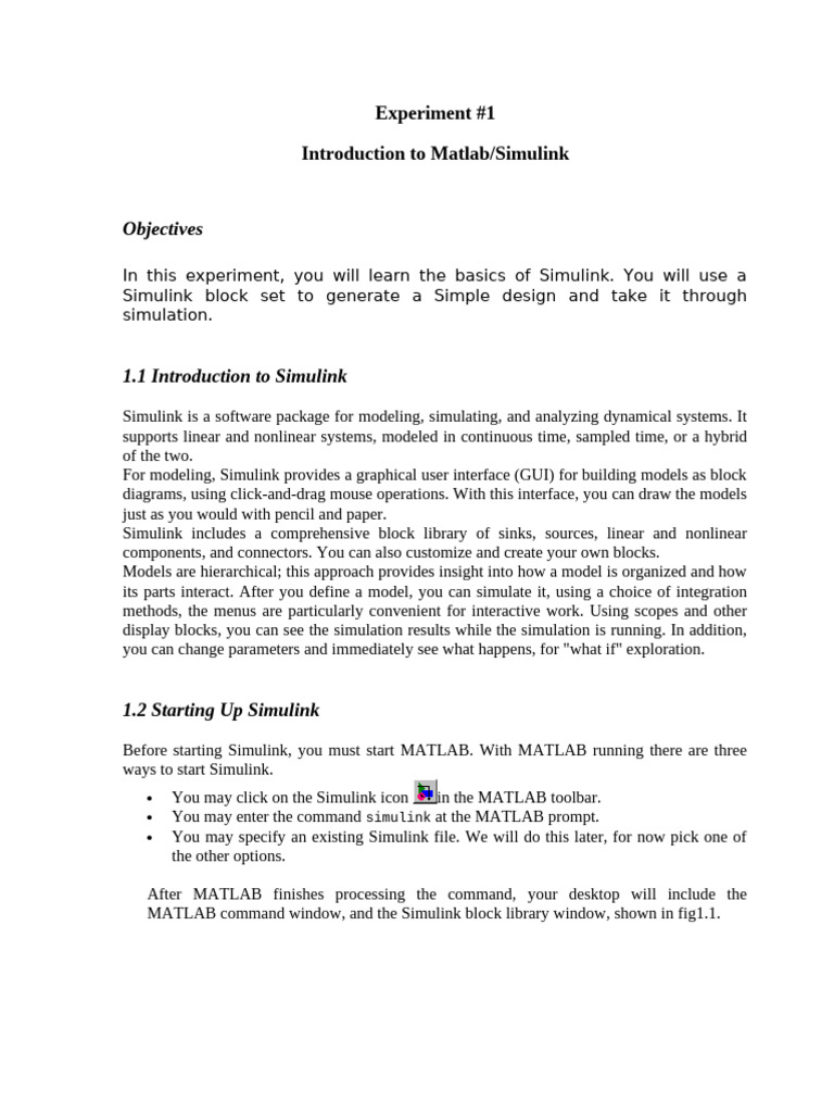 Introduction to Simulink Basics | PDF | Matlab | Cursor (User Interface)