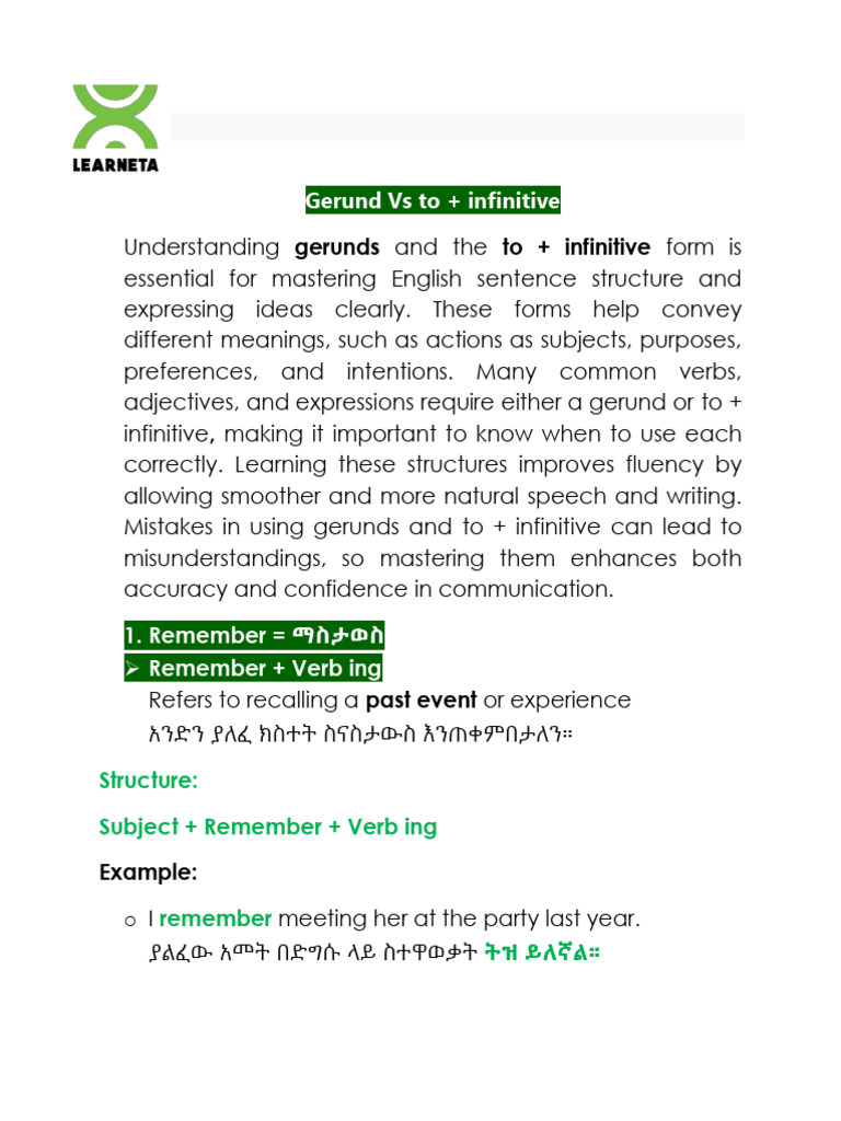 Gerunds vs Infinitives Explained | PDF | Verb | Subject (Grammar)
